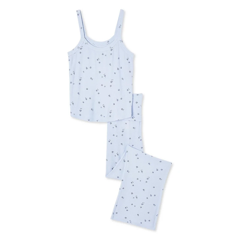 No Boundaries Women's Rib Cami Pajama 2-Piece Set
