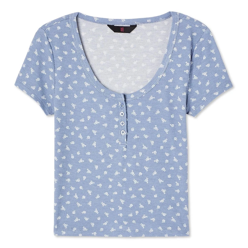 T-shirt henley No Boundaries pour femmes