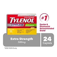 Tylenol Extra Strength Complete Cold, Cough & Flu Relief Day Caplets, 24 EA