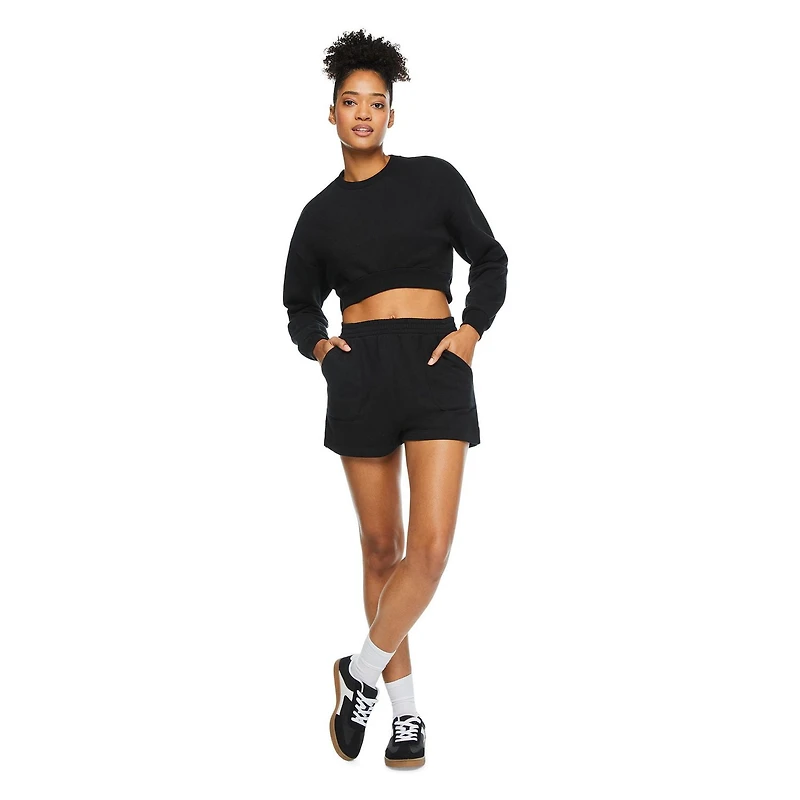 No Boundaries Women's Cropped Fleece Popover