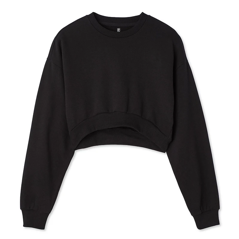 No Boundaries Women's Cropped Fleece Popover
