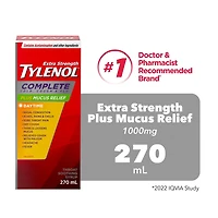 Tylenol Extra Strength Complete Cold, Cough, Flu & Mucus Soothing Syrup, Day, Recommended for adults. 270 mL
