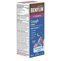 Benylin Children's Medicine, Cough Syrup Night, Bubble Gum, 100 mL, 100 mL