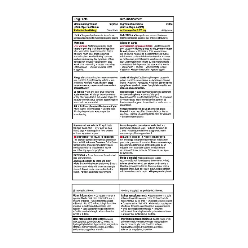 Tylenol Douleurs musculaires et courbatures 72 CH