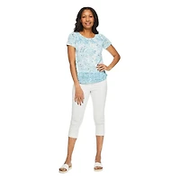 Iyla Women's Burnout Peasant Top
