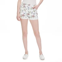 Short imprimé et effrangé à ceinture montée élastique No Boundaries pour femmes