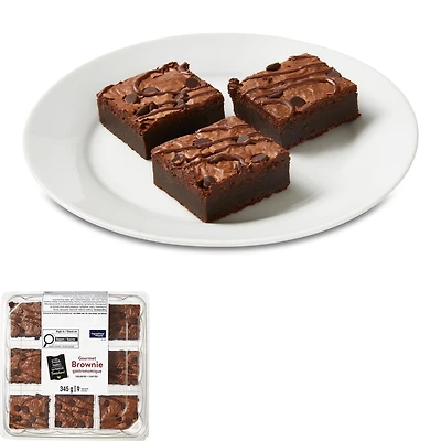 Carrés Brownie gastronomique Mon marché fraîcheur 9 morceaux, total de 345 g