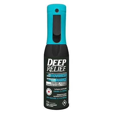 Deep Relief Ice Cold Spray Advanced | Fast-Acting Cooling Pain Relief for Muscles & Joints | 12% Menthol Cooling Formula | Non-Greasy, Quick-Drying | Made in Canada – 150ml