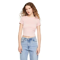 No Boundaries Women's Rib Baby Tee