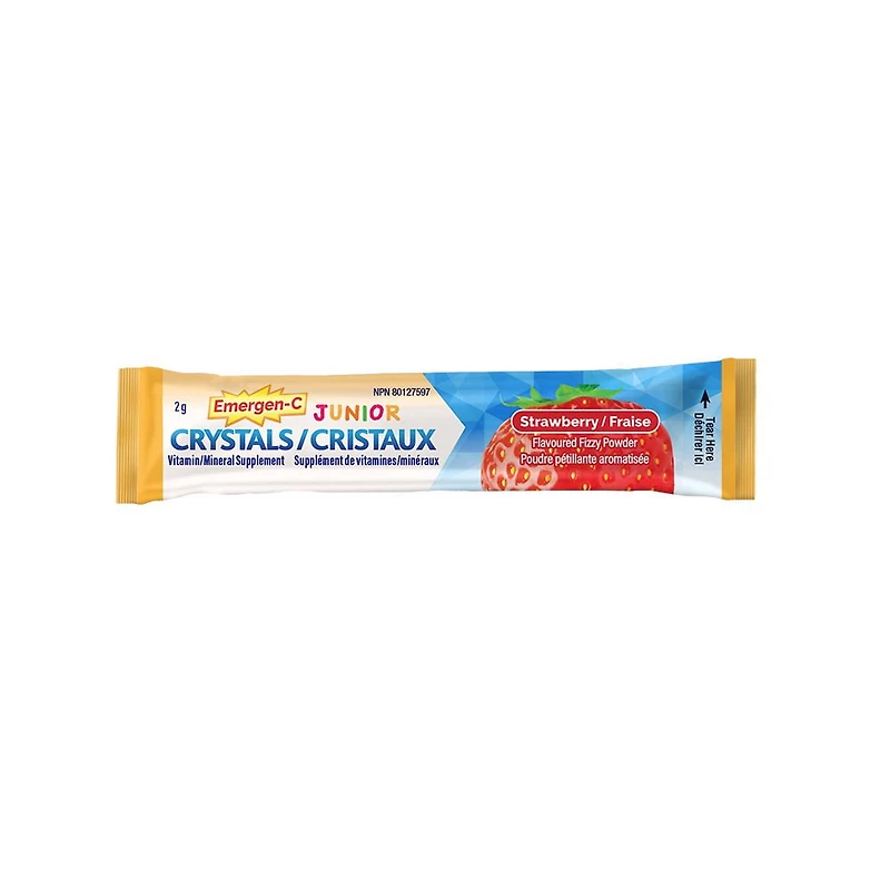 Emergen-C Crystals Junior On-The-Go Immune Support, Strawberry Flavour