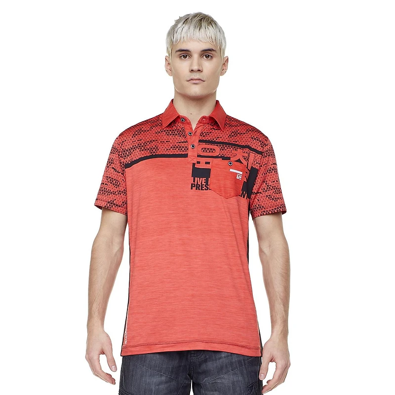 Polo manches courtes avec poche pour homme Dark Black