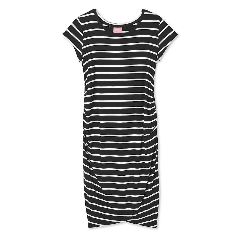 Paisley Sky Maternity Side Ruched Dress