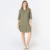 Devoted robe midi à col décontract