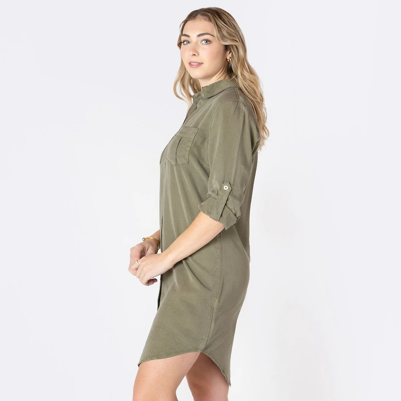 Devoted robe midi à col décontract