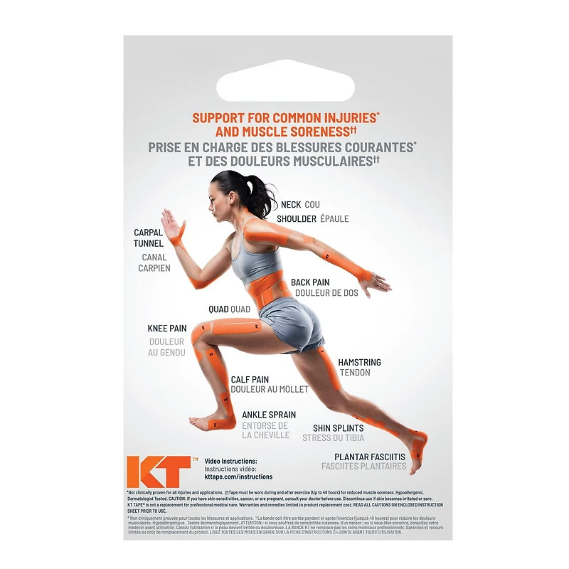 KT TAPE PRO Beige Therapeutic Kinesiology Sports Tape, 20 Strips