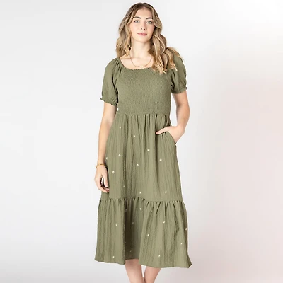 Devoted robe à manches courtes bouffantes