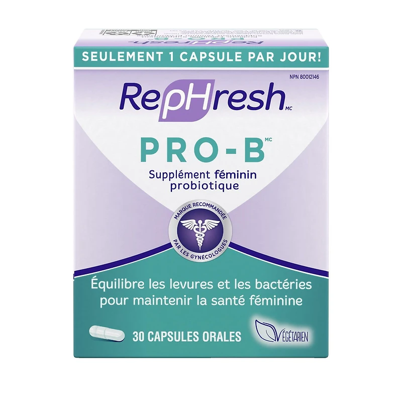 Supplément féminin probiotique Pro-B de RepHresh 30 gélules