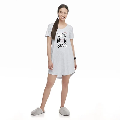 Ensemble composé d’une chemise de nuit avec imprimé graphique et de chouchous agencés George pour femmes