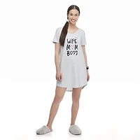 Ensemble composé d’une chemise de nuit avec imprimé graphique et de chouchous agencés George pour femmes