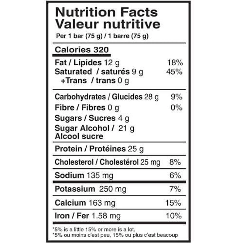 Mammoth Protein Bar, Chocolate Caramel, 5/box, 5/Box<br>75g/Bar