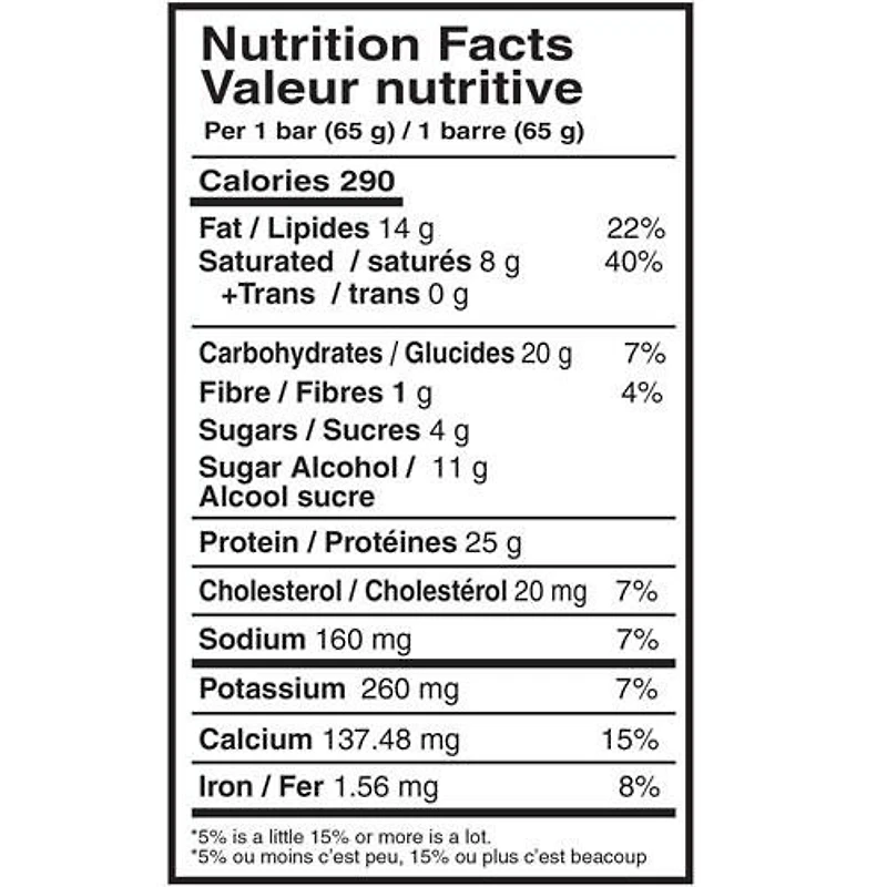 Mammoth Protein Bar, Peanut Butter Crunch, 5/box, 5/Box<br>65g/Bar