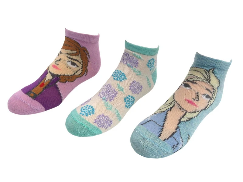 Frozen II Girls' Low Cut Socks, Pack of 3