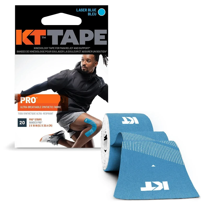 Ruban thératpeutique de sport Pro de KT TAPE pour kinésiologie en bleu 20 bandettes