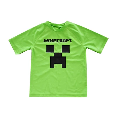 Boys Minecraft Hostile Green Rash Guard