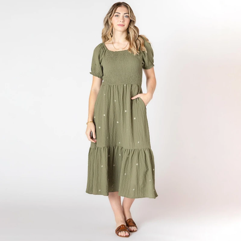 Devoted robe à manches courtes bouffantes