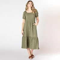 Devoted robe à manches courtes bouffantes