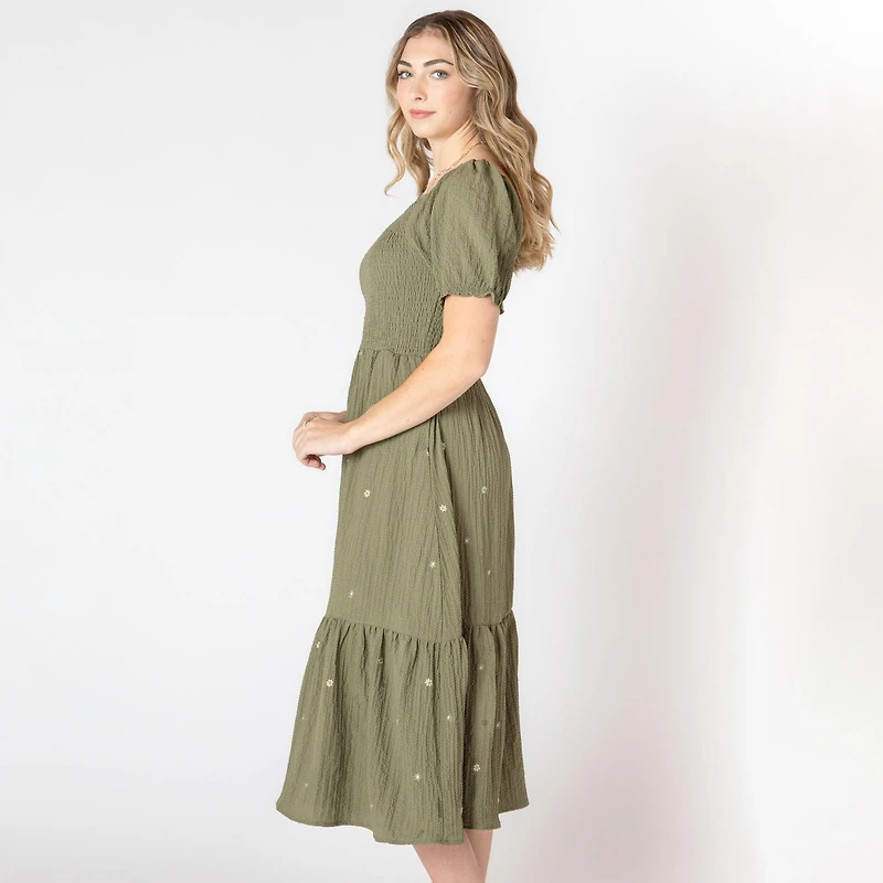 Devoted robe à manches courtes bouffantes