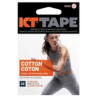KT TAPE Original Beige Therapeutic Kinesiology Elastic Sports Tape, 20 Strips