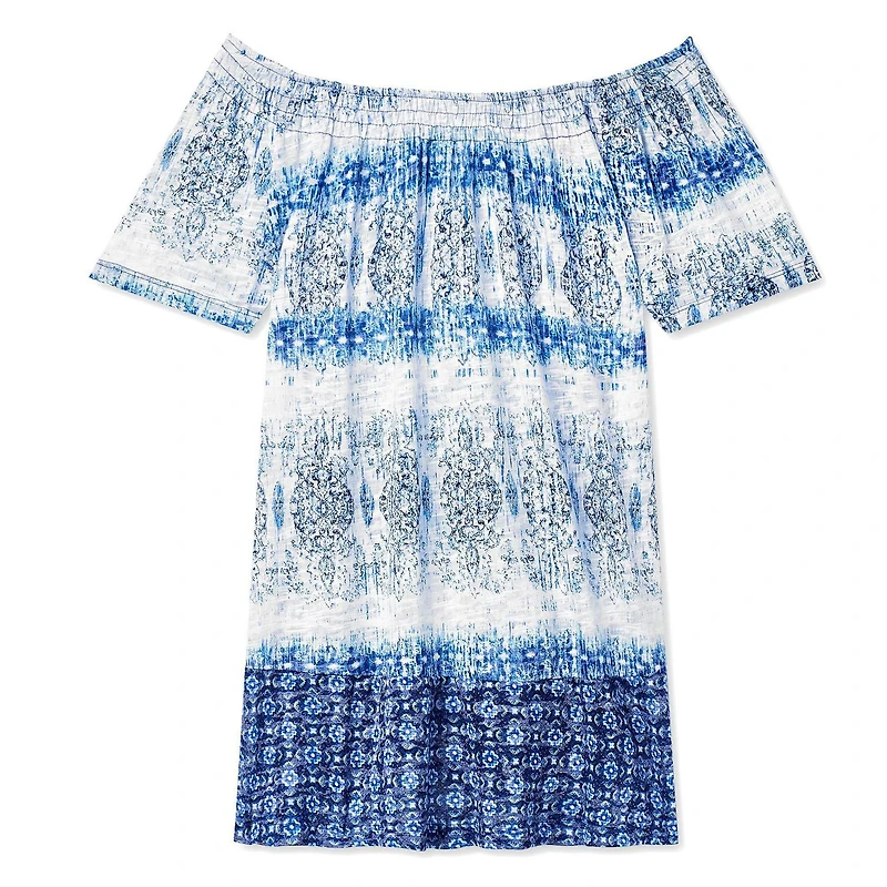 George Women's Border Print Knit Top