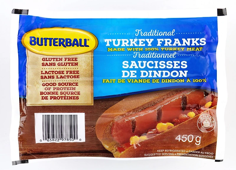 Saucisse fumées à la dinde Butterball 450g