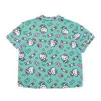 Women's Hello Kitty Button-Up Shirt & Shorts Sleep Set - Online Exclusive