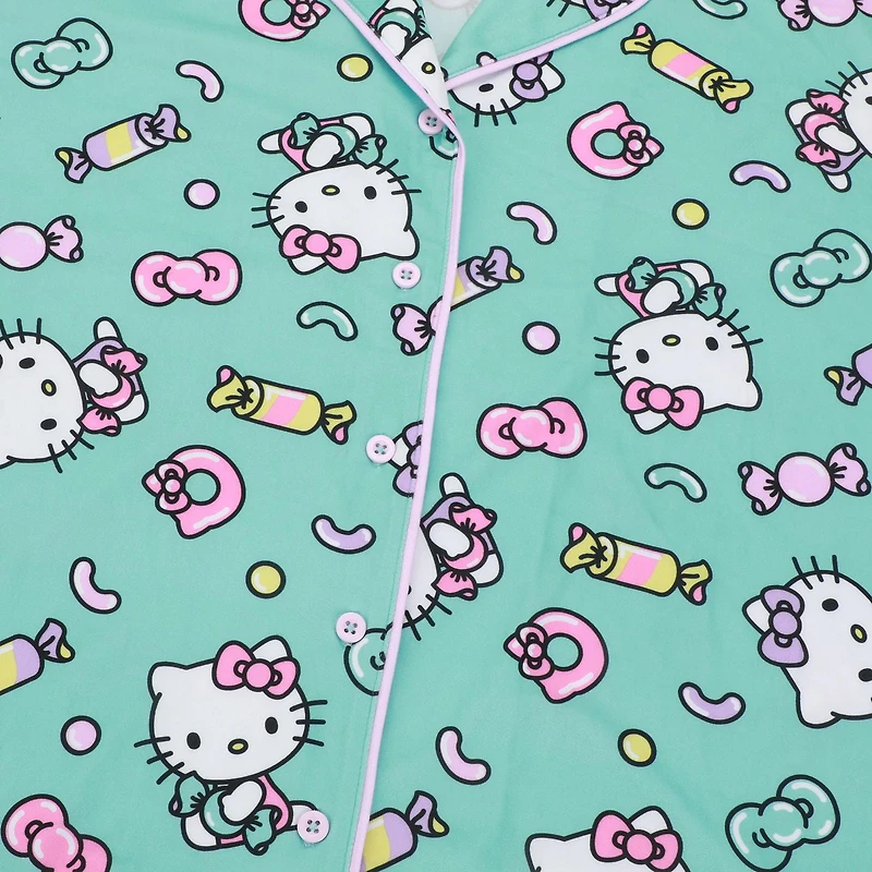 Women's Hello Kitty Button-Up Shirt & Shorts Sleep Set - Online Exclusive