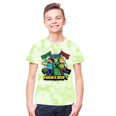Boy's Minecraft Survive Trio Short Sleeve T-Shirt