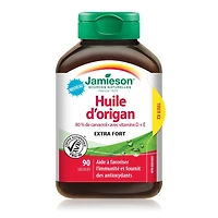 Jamieson gélules d'huile d'origan avec vitamine D et vitamine E, 180 mg, 90 gélules