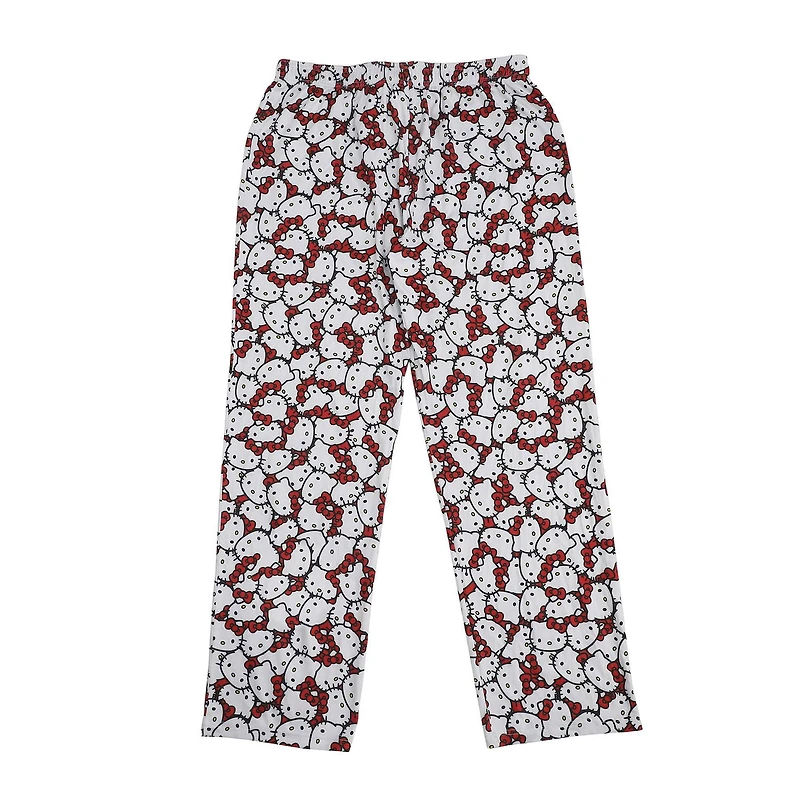 Women's Hello Kitty Pajama Set | Kitty Graphic Short Sleeve Top & Long Leg PJ Bottoms- Online Exclusive