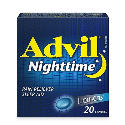 Advil Nuit Analgésique Aide-Sommeil Liqui-Gels 20 Capsules