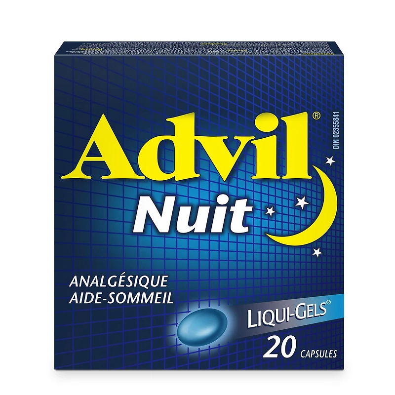 Advil Nuit Analgésique Aide-Sommeil Liqui-Gels 20 Capsules