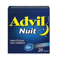 Advil Nuit Analgésique Aide-Sommeil Liqui-Gels 20 Capsules