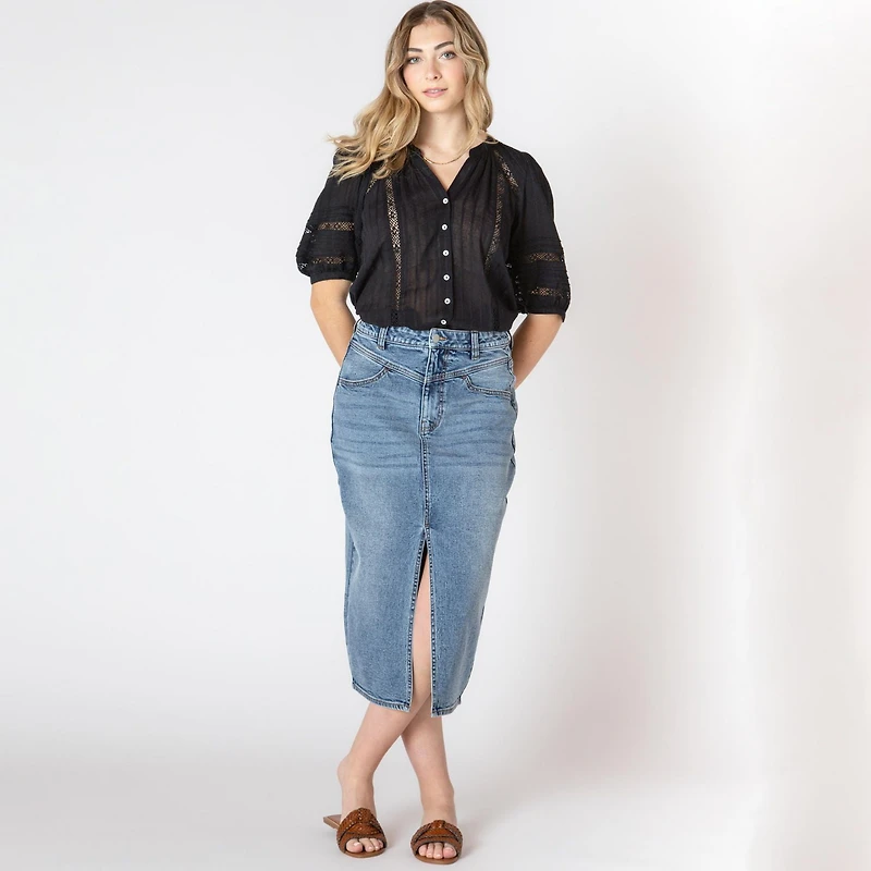 Devoted jupe midi en denim