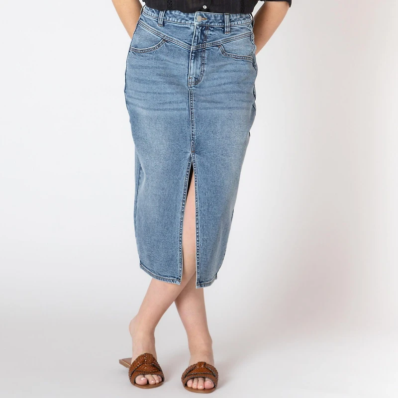Devoted jupe midi en denim