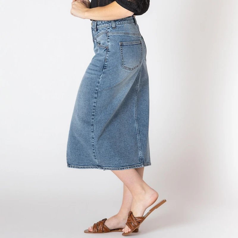 Devoted jupe midi en denim