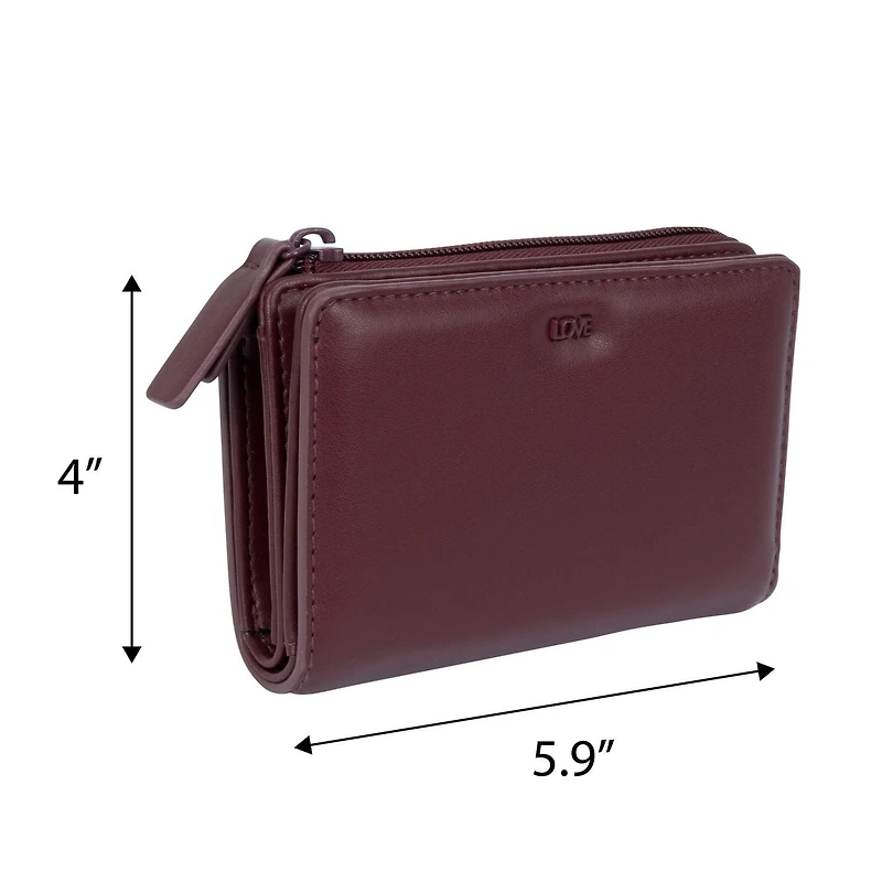 Time And Tru Porte-Cartes Frontal Avec Compartiment Arrière Zippé Organisateur de cartes avant.