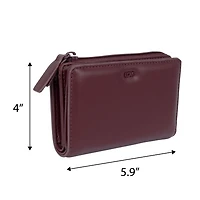 Time And Tru Porte-Cartes Frontal Avec Compartiment Arrière Zippé Organisateur de cartes avant.