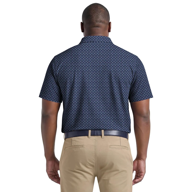 Ben Hogan Performance Men's Golf Club Mini Print Short Sleeve Polo Shirt