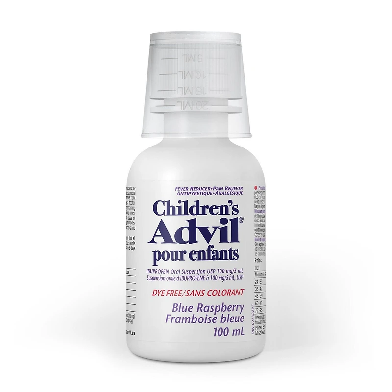 Children's Advil Dye Free Blue Raspberry Suspension 230 mL