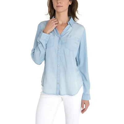 Jordache Women's Denim Shirt with Embroidery